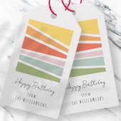 Moderne Eenvoudige Regenboogtaart Gelukkige Verjaa Cadeaulabel