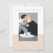 Moderne eenvoudige roam beige kleurenblokkering save the date (Voorkant)