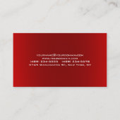 Moderne eenvoudige, rode, eenvoudige professional visitekaartje (Achterkant)