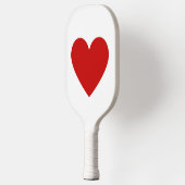Moderne Eenvoudige Rode Hart Liefde Minimalistisch Pickleball Paddle (Links)
