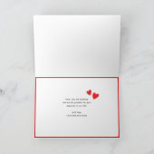 Moderne Eenvoudige Rode Harten Aangepaste Foto Moe Kaart (Binnen)