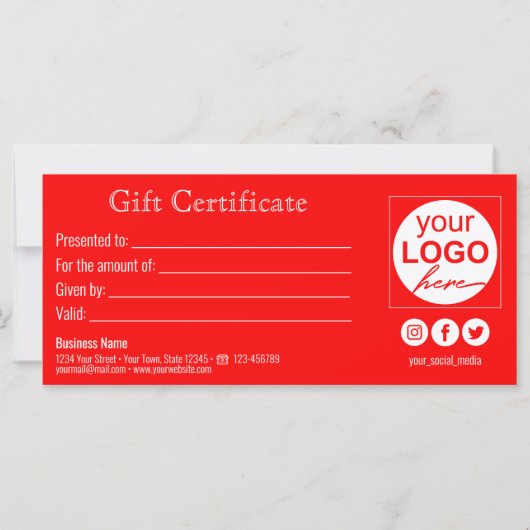 Moderne, eenvoudige rode, losse schroefkaart (Achterkant)