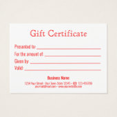 Moderne, eenvoudige rode, losse schroefkaart visitekaartje (Achterkant)