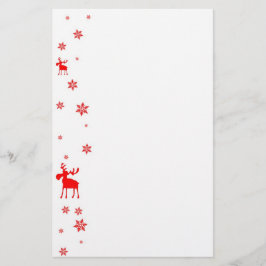 Moderne, eenvoudige rode, losse sneeuwvlokken briefpapier