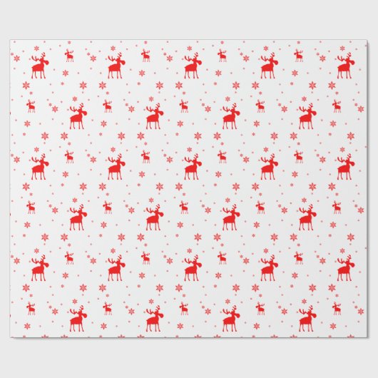 Moderne, eenvoudige rode, losse sneeuwvlokken cadeaupapier (Vlak)