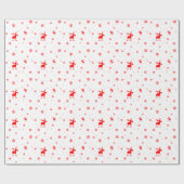 Moderne, eenvoudige rode, losse sneeuwvlokken cadeaupapier (Vlak)