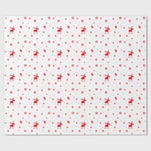 Moderne, eenvoudige rode, losse sneeuwvlokken cadeaupapier (Vlak)