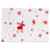 Moderne, eenvoudige rode, losse sneeuwvlokken groot cadeauzakje (Achterkant)