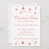 Moderne, eenvoudige rode, losse sneeuwvlokken kaart (Achterkant)