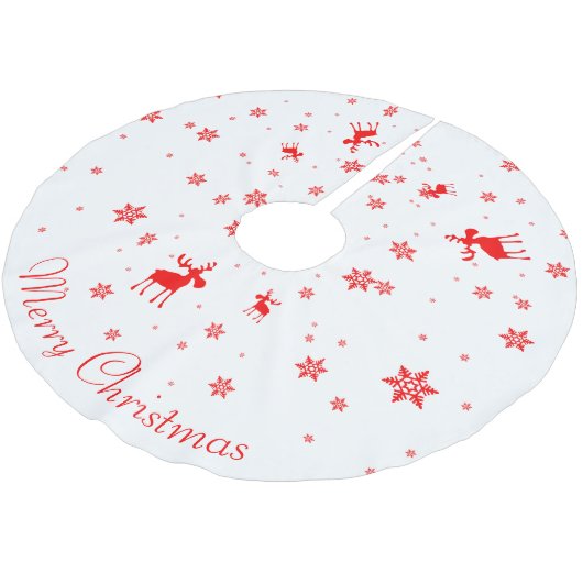 Moderne, eenvoudige rode, losse sneeuwvlokken kerstboom rok (Gekanteld)