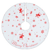 Moderne, eenvoudige rode, losse sneeuwvlokken kerstboom rok (Voorkant)