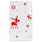 Moderne, eenvoudige rode, losse sneeuwvlokken klein cadeauzakje (Achterkant)