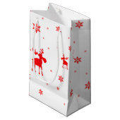 Moderne, eenvoudige rode, losse sneeuwvlokken klein cadeauzakje (Voorkant Gekanteld)