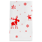 Moderne, eenvoudige rode, losse sneeuwvlokken klein cadeauzakje (Voorkant)