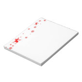 Moderne, eenvoudige rode, losse sneeuwvlokken notitieblok (Linkerzijde)