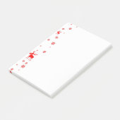 Moderne, eenvoudige rode, losse sneeuwvlokken post-it® notes (Schuin)