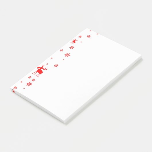 Moderne, eenvoudige rode, losse sneeuwvlokken post-it® notes (Schuin)