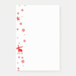 Moderne, eenvoudige rode, losse sneeuwvlokken post-it® notes