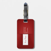 Moderne eenvoudige rode monogram bagagelabel (Achterkant verticaal)