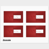 Moderne eenvoudige rode monogram rechthoekige sticker (Vel)