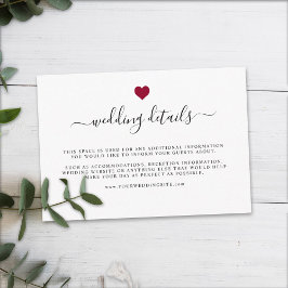 Moderne eenvoudige rode oorkonde details informatiekaartje