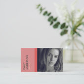 MODERNE EENVOUDIGE RODE PERSOONLIJKE FOTO-IDENTITE VISITEKAARTJE (Staand voorkant)