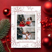 Moderne Eenvoudige Rode Poinsettia Twee Foto