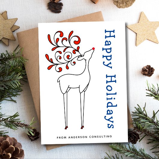 Moderne eenvoudige rode Prettige feestdagen Feestdagenkaart