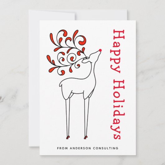 Moderne eenvoudige rode Prettige feestdagen Feestdagenkaart (Voorkant)