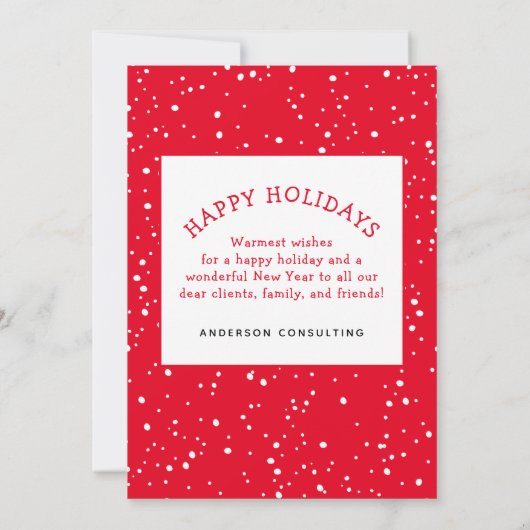 Moderne eenvoudige rode Prettige feestdagen Feestdagenkaart (Achterkant)