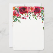 Moderne eenvoudige rode roos bruiloft uitnodiging (Achterkant)