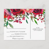 Moderne Eenvoudige Rode Rose RSVP-kaart Uitnodiging Briefkaart (Achterkant)
