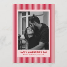 Moderne Eenvoudige Rode Strepen Eén Foto Valentijn