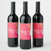 Moderne, eenvoudige rode waterverf bedankt je cade wijn etiket (Flessen)