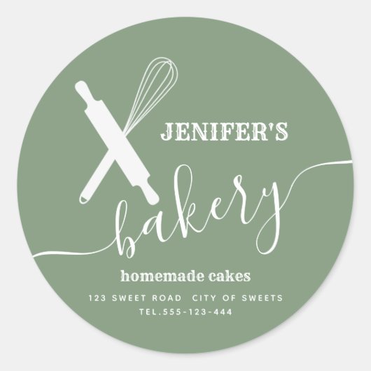 Moderne, eenvoudige rolpinnen, whisky ronde sticker (Voorkant)