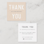 Moderne, eenvoudige room Hartelijk dank voor klein Kortingskaartje (Voorkant / Achterkant)