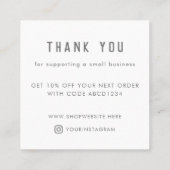 Moderne, eenvoudige room Hartelijk dank voor klein Kortingskaartje (Achterkant)