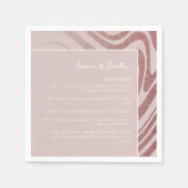 Moderne, eenvoudige Roos Gold Wedding Fun werkt ro Servet (Voorkant)