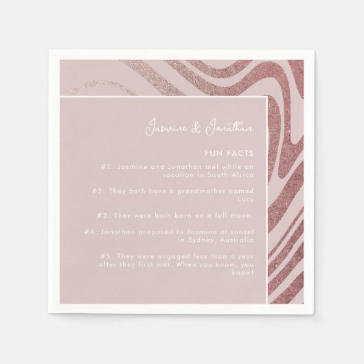 Moderne, eenvoudige Roos Gold Wedding Fun werkt ro Servet (Voorkant)