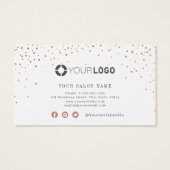 Moderne, eenvoudige roos gouden glitter-afspeelkaa visitekaartje (Achterkant)