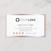 Moderne, eenvoudige roos gouden grensberoeps visitekaartje (Achterkant)