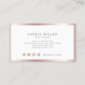 Moderne, eenvoudige roos gouden grensonderneming l visitekaartje (Achterkant)