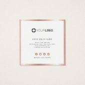 Moderne, eenvoudige roos gouden kaart met korting  (Achterkant)