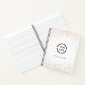 Moderne, eenvoudige roos goudglitter company logo notitieboek (Binnen)