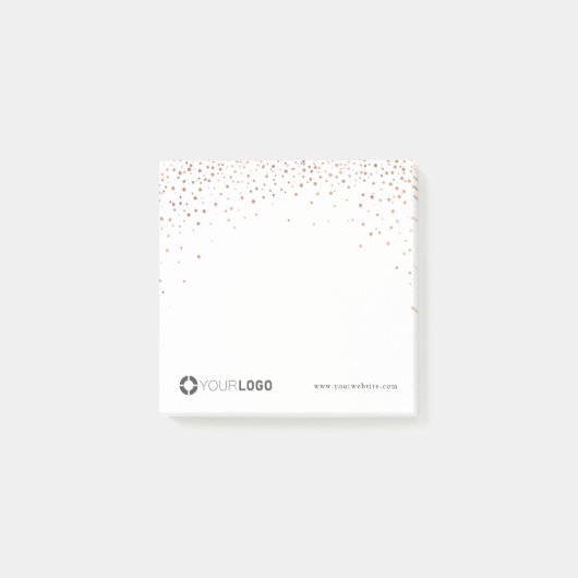 Moderne, eenvoudige roos goudglitter company logo post-it® notes (Voorkant)