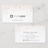 Moderne, eenvoudige roos goudglitter company logo visitekaartje (Voorkant / Achterkant)