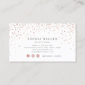 Moderne, eenvoudige roos goudglitter company logo visitekaartje (Achterkant)