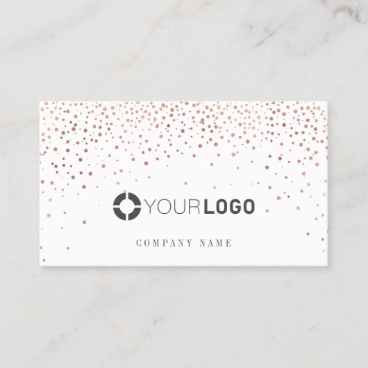 Moderne, eenvoudige roos goudglitter company logo visitekaartje (Voorkant)