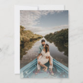 Moderne eenvoudige Roos Roze Monogram Foto Weddens Kaart (Achterkant)