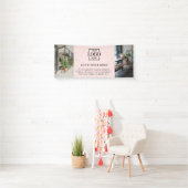 Moderne Eenvoudige Roze Aangepaste Zakelijke Logo Spandoek (Insitu)
